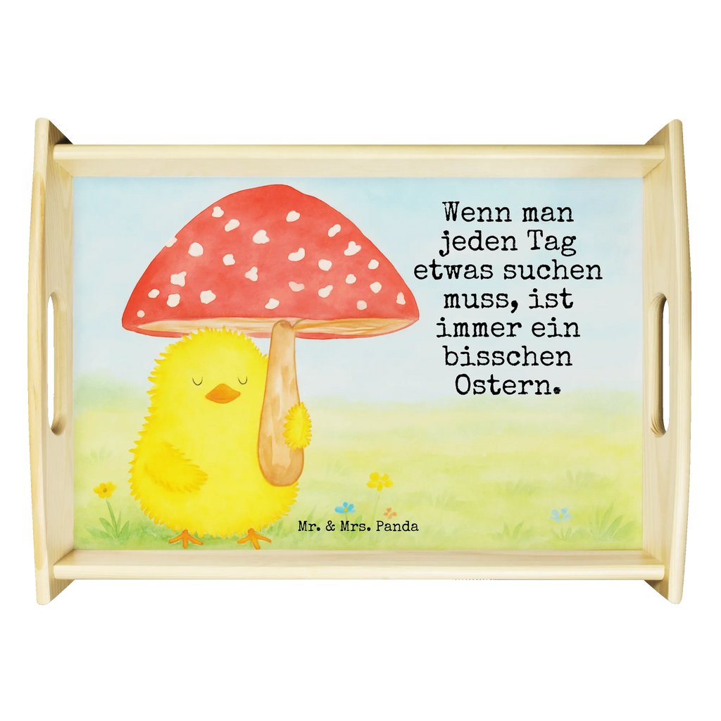 Taca serwisowa pisklę muchomor czerwony Design Serviertablett, Tablett, Holztablett, Küchentablett, Dekotablett, Frühstückstablett, Ostern, Osterhase, Ostergeschenke, Osternest, Osterdeko, Geschenke zu Ostern, Ostern Geschenk, Ostergeschenke Kinder, Ostern Kinder, Küken, Fliegenpilz, Glückspilz, Frohe Ostern, Ostergrüße