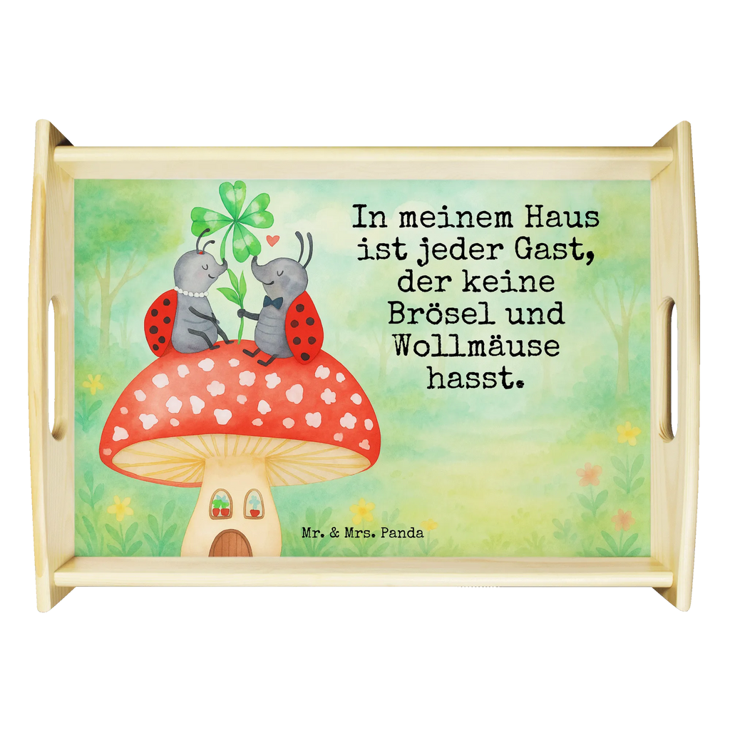 Serving tray ladybug toadstool Design Serviertablett, Tablett, Holztablett, Küchentablett, Dekotablett, Frühstückstablett, Tiermotive, Gute Laune, lustige Sprüche, Tiere, Haus, Wohnung, zuhause, Fliegenpilz, Marienkäfer, Fleigenpilzhaus