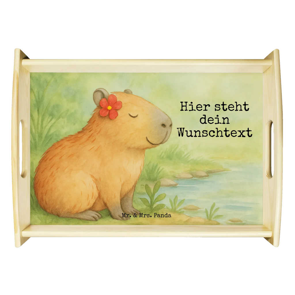 Personalisiertes Serviertablett Capybara Blume Design Tablett mit Namen, Serviertablett mit Namen, Personalisiertes Frühstückstablett, Personalisiertes Tablett, Personalisiertes Holztablett, Personalisiertes Küchentablett, Personalisiertes Serviertablett, Personalisiertes Dekotablett, Tiermotive, Gute Laune, lustige Sprüche, Tiere, Capybara