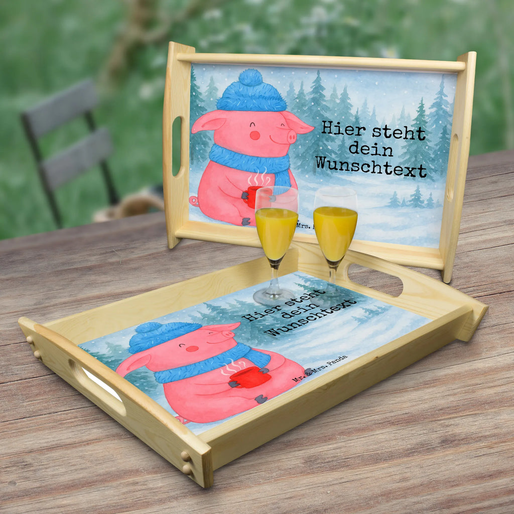 Personalisiertes Serviertablett Schwein Glühwein Design Tablett mit Namen, Serviertablett mit Namen, Personalisiertes Frühstückstablett, Personalisiertes Dekotablett, Personalisiertes Küchentablett, Personalisiertes Tablett, Personalisiertes Holztablett, Personalisiertes Serviertablett, Winter, Weihnachten, Weihnachtsdeko, Nikolaus, Advent, Heiligabend, Wintermotiv, Weihnachtsmarkt, Punsch, Glühwein, Glühschwein