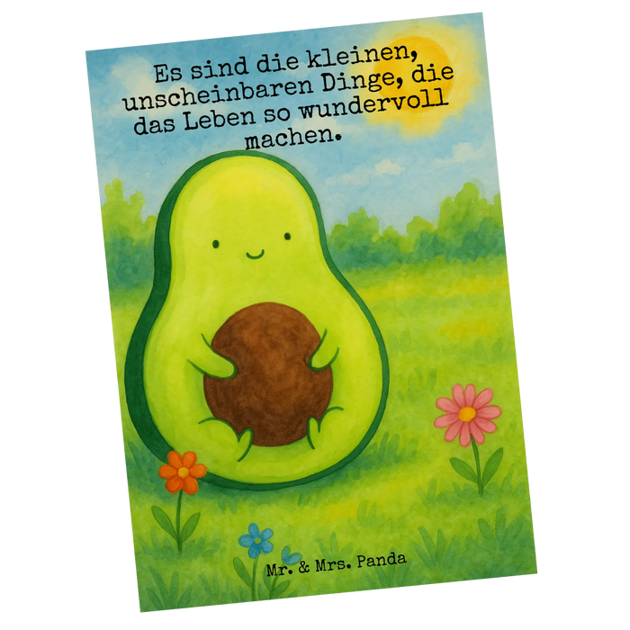 Postkarte Avocado Kern Design