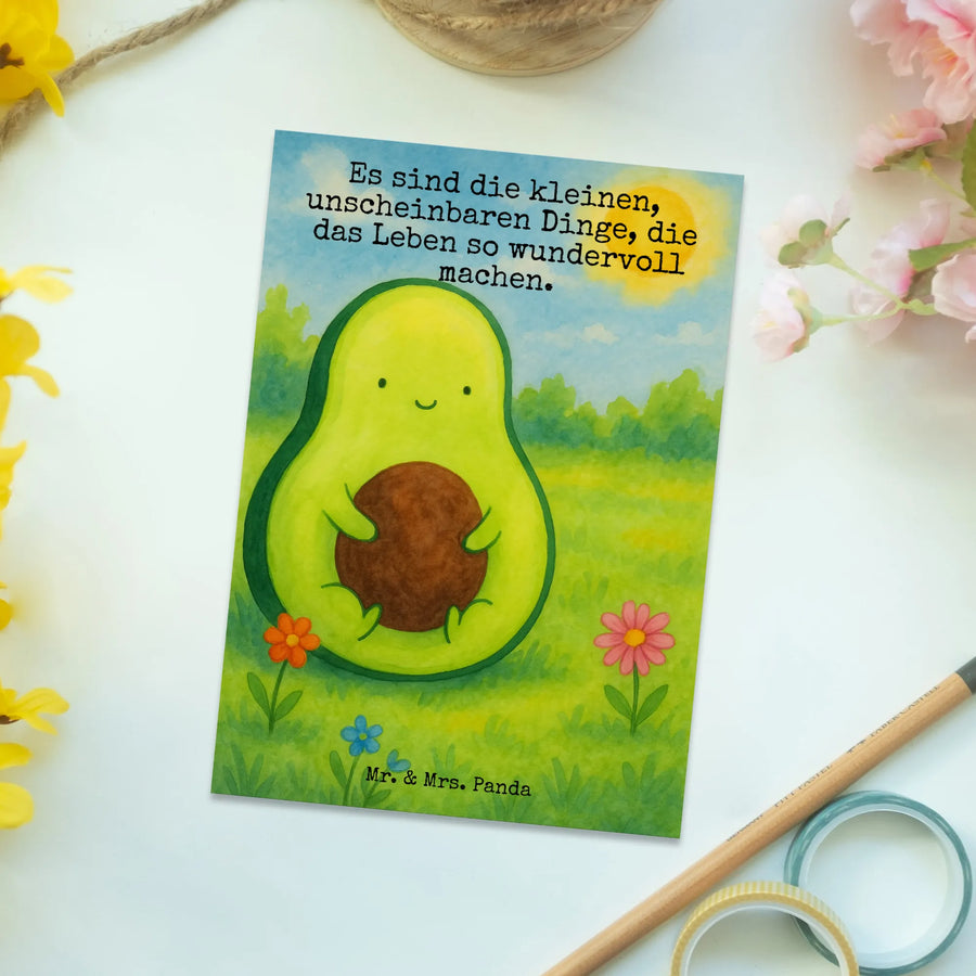 Postkarte Avocado Kern Design