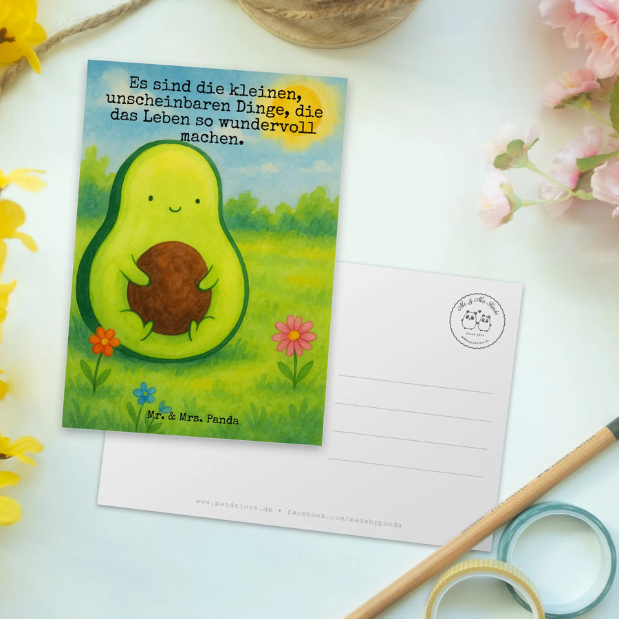 Postkarte Avocado Kern Design