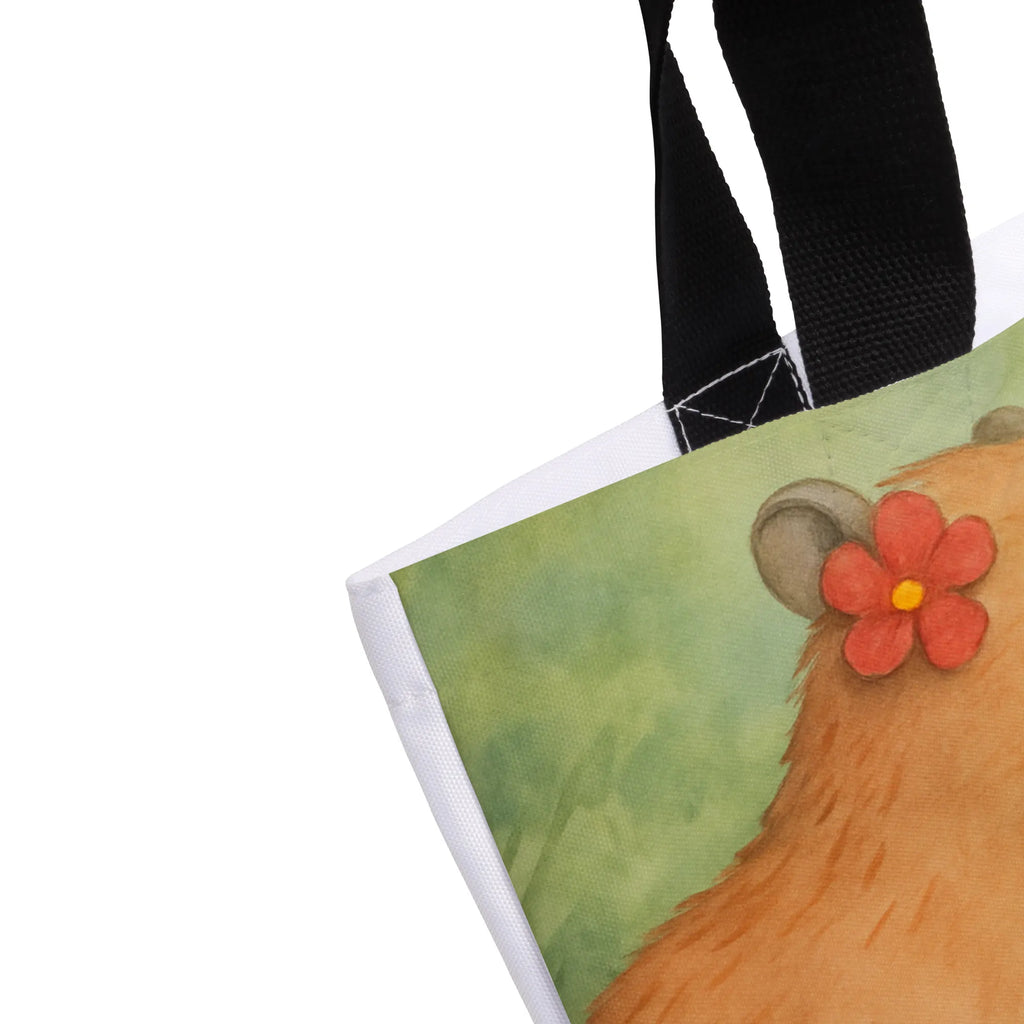 Shopper Capybara Blume Design Freizeittasche, Beutel, Schultasche, Einkaufstasche, Alltagstasche, Shopper, Einkaufsbeutel, Tragebeutel, Strandtasche, Tasche, Schulbeutel, Tiermotive, Gute Laune, lustige Sprüche, Tiere, Capybara