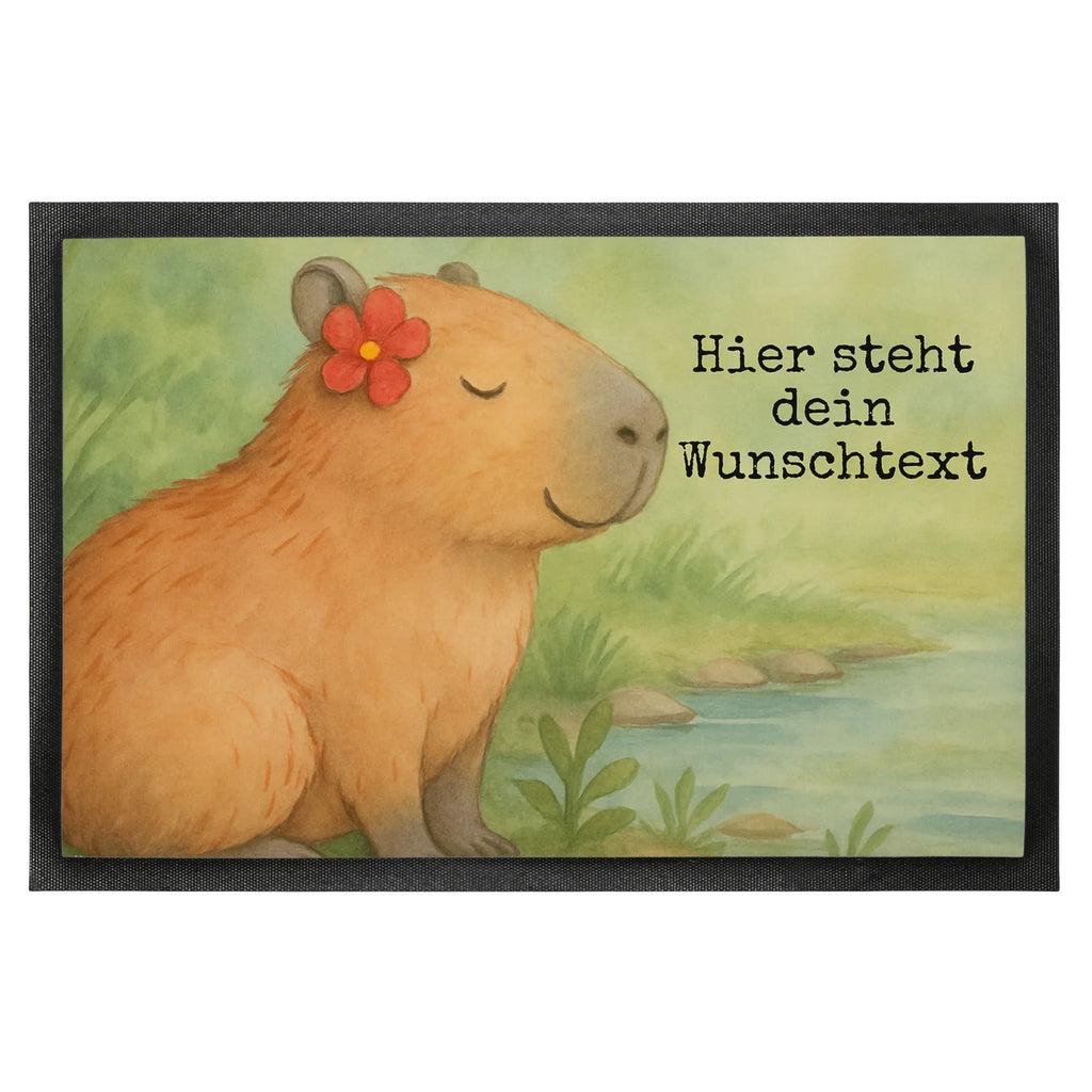 Personalisierte Fußmatte Capybara Blume Design Bedrucken, Fußmatte bedrucken, Türvorleger mit Namen, Personalisierte Fußmatte, Wunschnamen, Haustürmatte personalisiert, Namensfussmatte, Personalisiert, Personalisieruung, Fußmatte mit Namen, Türvorleger personalisiert, Tiermotive, Gute Laune, lustige Sprüche, Tiere, Capybara