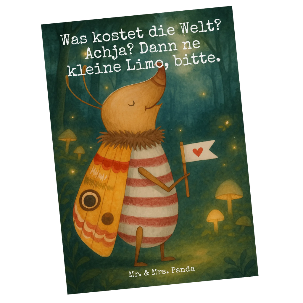 Postkarte Nachtfalter Fähnchen Design Postkarte, Karte, Geschenkkarte, Grußkarte, Einladung, Ansichtskarte, Geburtstagskarte, Einladungskarte, Dankeskarte, Ansichtskarten, Einladung Geburtstag, Einladungskarten Geburtstag, Tiermotive, Gute Laune, lustige Sprüche, Tiere, Nachtfalter, Käfer, Spruch lustig, Spruch witzig, süß, niedlich, Küche Deko, Was kostet die Welt