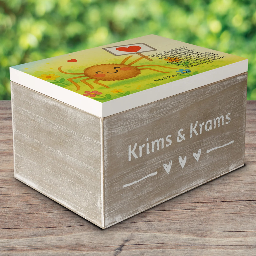 Wooden chest Spider Agatha Motivation Design Holzkiste, Kiste, Schatzkiste, Truhe, Schatulle, XXL, Erinnerungsbox, Erinnerungskiste, Dekokiste, Aufbewahrungsbox, Geschenkbox, Geschenkdose, Spinne Agathe, Spinne, Agathe, Videos, Merchandise, Motivation, Glück, Liebe, Vertrauen, Dankeschön