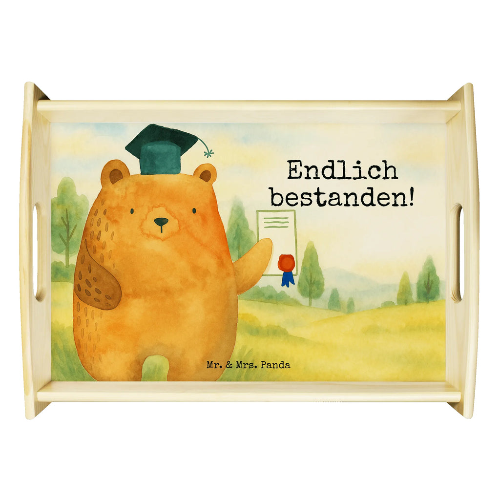 Serviertablett Bär Prüfung Design Serviertablett, Tablett, Holztablett, Küchentablett, Dekotablett, Frühstückstablett, Bär, Teddy, Teddybär, Abitur, Prüfungen, Prüfung bestanden, Abschluss, Zeugnis, Abschlusszeugnis