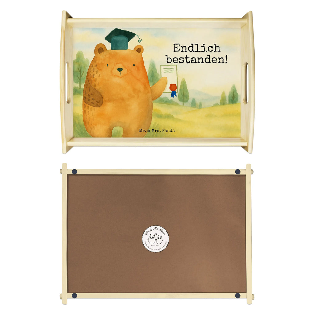 Serviertablett Bär Prüfung Design Serviertablett, Tablett, Holztablett, Küchentablett, Dekotablett, Frühstückstablett, Bär, Teddy, Teddybär, Abitur, Prüfungen, Prüfung bestanden, Abschluss, Zeugnis, Abschlusszeugnis