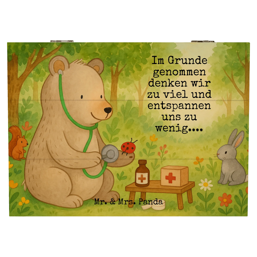 Holzkiste Bär Arzt Design Holzkiste, Kiste, Schatzkiste, Truhe, Schatulle, XXL, Erinnerungsbox, Erinnerungskiste, Dekokiste, Aufbewahrungsbox, Geschenkbox, Geschenkdose, Bär, Teddy, Teddybär, Arzt, Ärztin, Doktor, Professor, Doktorin, Professorin