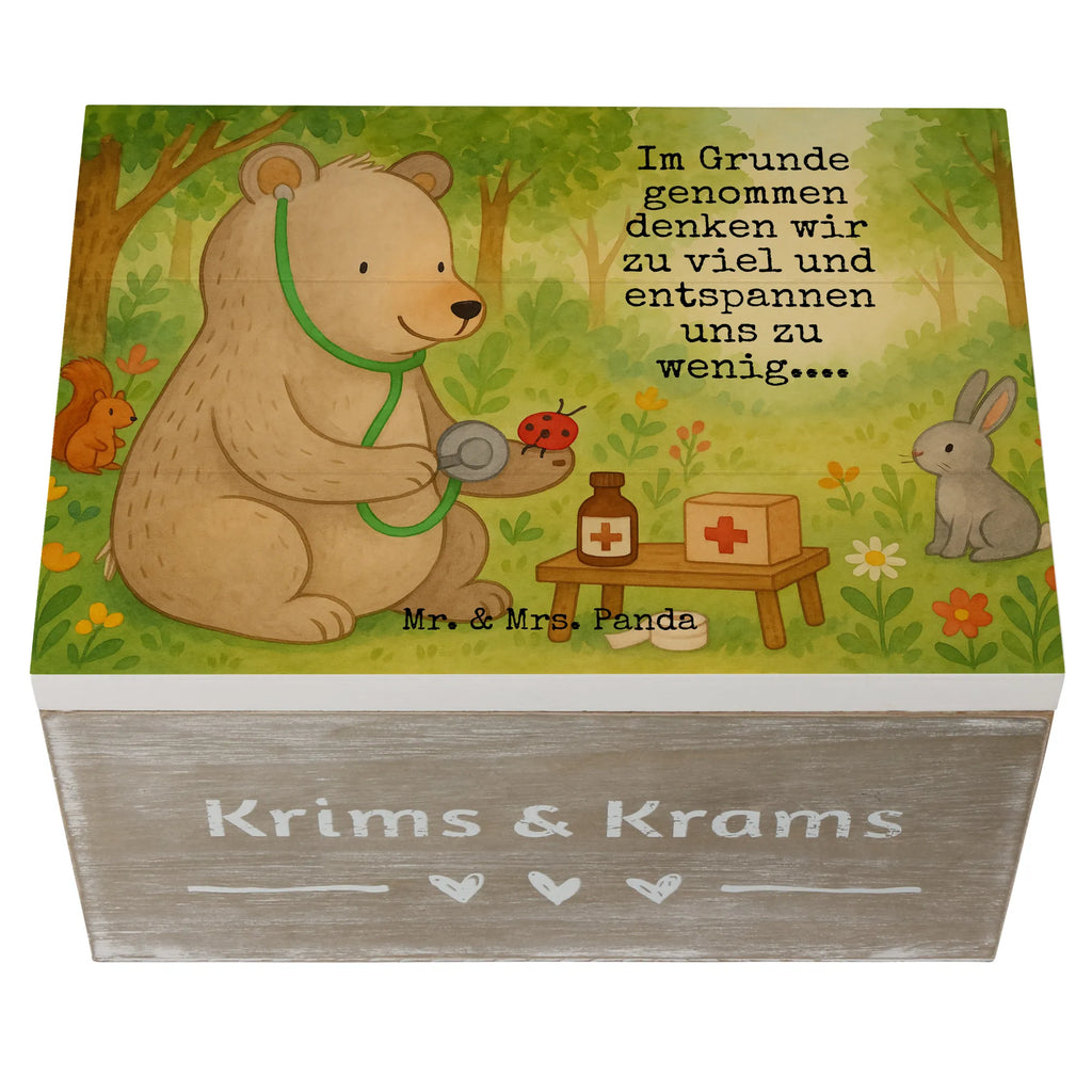 Holzkiste Bär Arzt Design Holzkiste, Kiste, Schatzkiste, Truhe, Schatulle, XXL, Erinnerungsbox, Erinnerungskiste, Dekokiste, Aufbewahrungsbox, Geschenkbox, Geschenkdose, Bär, Teddy, Teddybär, Arzt, Ärztin, Doktor, Professor, Doktorin, Professorin