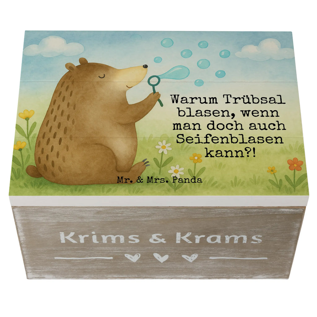 Wooden chest bear soap bubbles Design Holzkiste, Kiste, Schatzkiste, Truhe, Schatulle, XXL, Erinnerungsbox, Erinnerungskiste, Dekokiste, Aufbewahrungsbox, Geschenkbox, Geschenkdose, Bär, Teddy, Teddybär, Seifenblasen Bär Lustig Sein Glücklich Traurig Happy