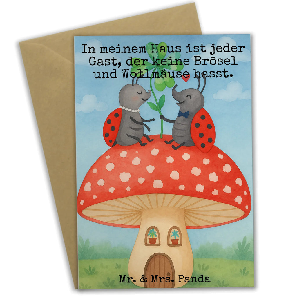 Kartka okolicznościowa biedronka Muchomor Design Grußkarte, Klappkarte, Einladungskarte, Glückwunschkarte, Hochzeitskarte, Geburtstagskarte, Karte, Ansichtskarten, Tiermotive, Gute Laune, lustige Sprüche, Tiere, Haus, Wohnung, zuhause, Fliegenpilz, Marienkäfer, Fleigenpilzhaus