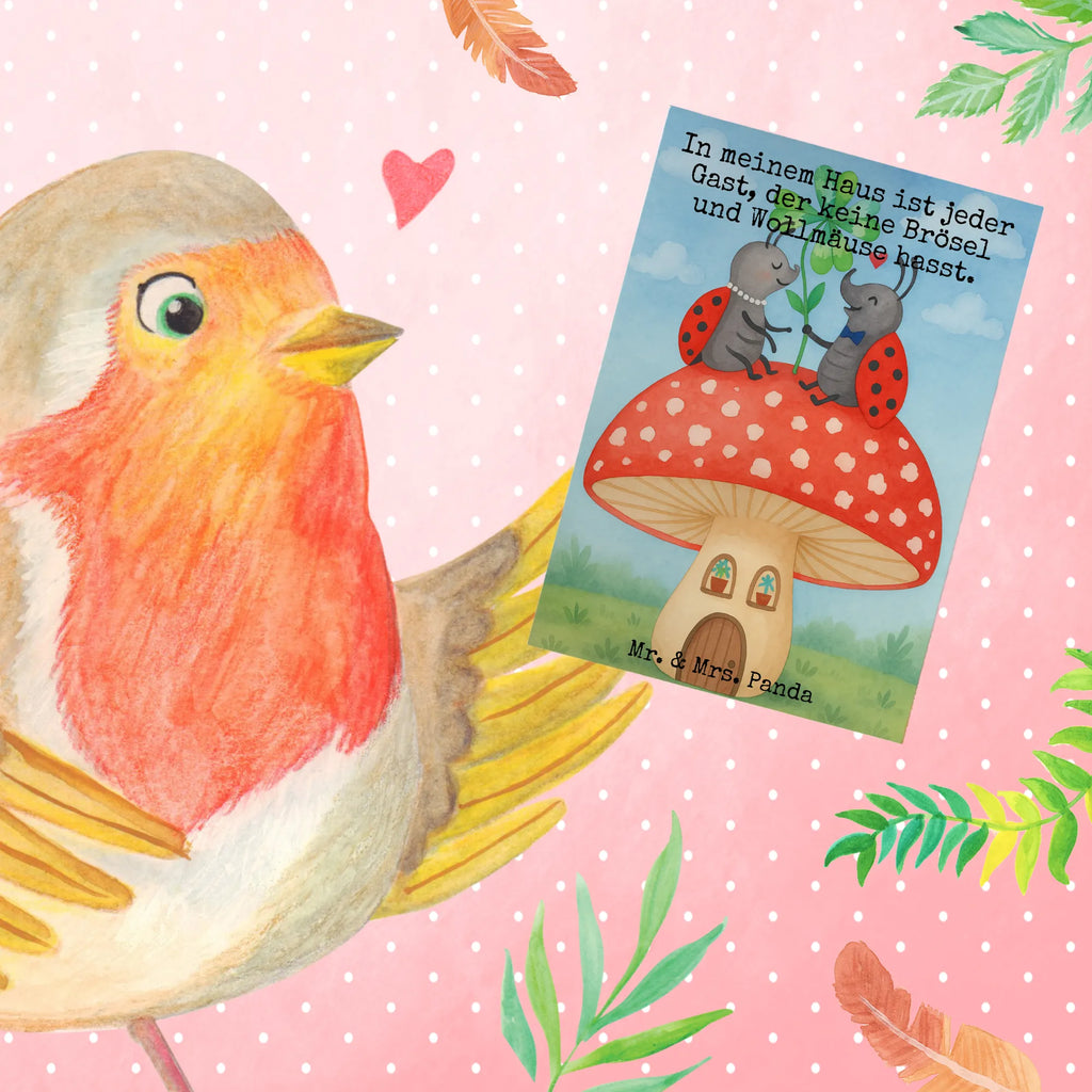 Kartka okolicznościowa biedronka Muchomor Design Grußkarte, Klappkarte, Einladungskarte, Glückwunschkarte, Hochzeitskarte, Geburtstagskarte, Karte, Ansichtskarten, Tiermotive, Gute Laune, lustige Sprüche, Tiere, Haus, Wohnung, zuhause, Fliegenpilz, Marienkäfer, Fleigenpilzhaus