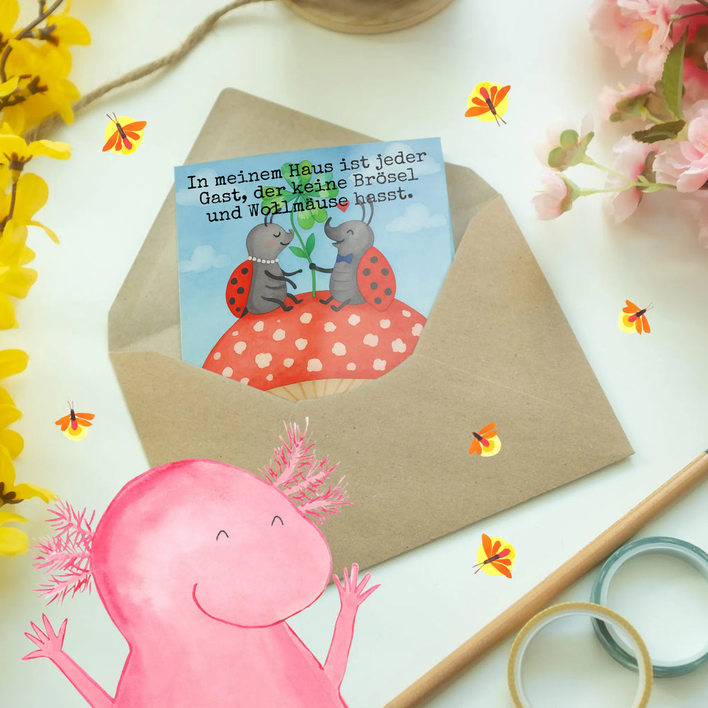 Kartka okolicznościowa biedronka Muchomor Design Grußkarte, Klappkarte, Einladungskarte, Glückwunschkarte, Hochzeitskarte, Geburtstagskarte, Karte, Ansichtskarten, Tiermotive, Gute Laune, lustige Sprüche, Tiere, Haus, Wohnung, zuhause, Fliegenpilz, Marienkäfer, Fleigenpilzhaus