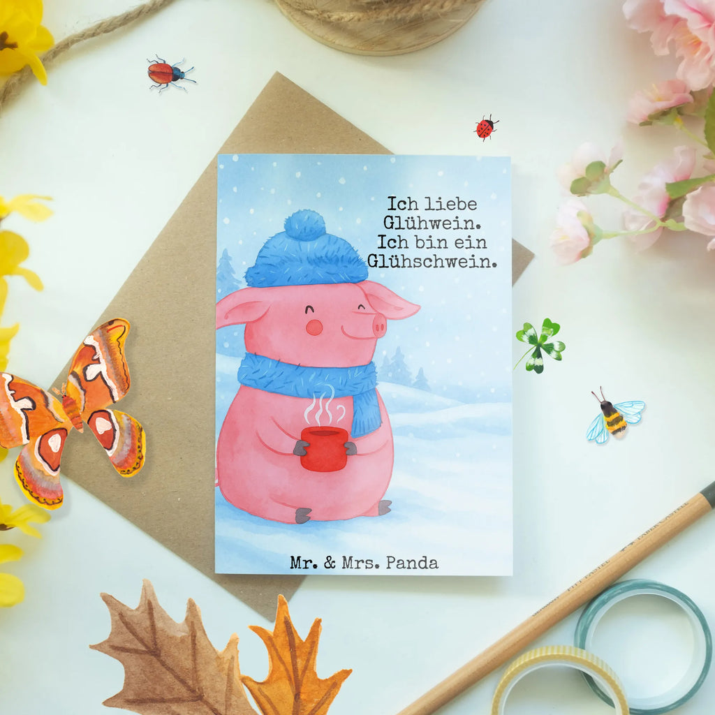 Grußkarte Schwein Glühwein Design Grußkarte, Klappkarte, Einladungskarte, Glückwunschkarte, Hochzeitskarte, Geburtstagskarte, Karte, Ansichtskarten, Winter, Weihnachten, Weihnachtsdeko, Nikolaus, Advent, Heiligabend, Wintermotiv, Glühschwein, Glühwein, Weihnachtsmarkt, Punsch