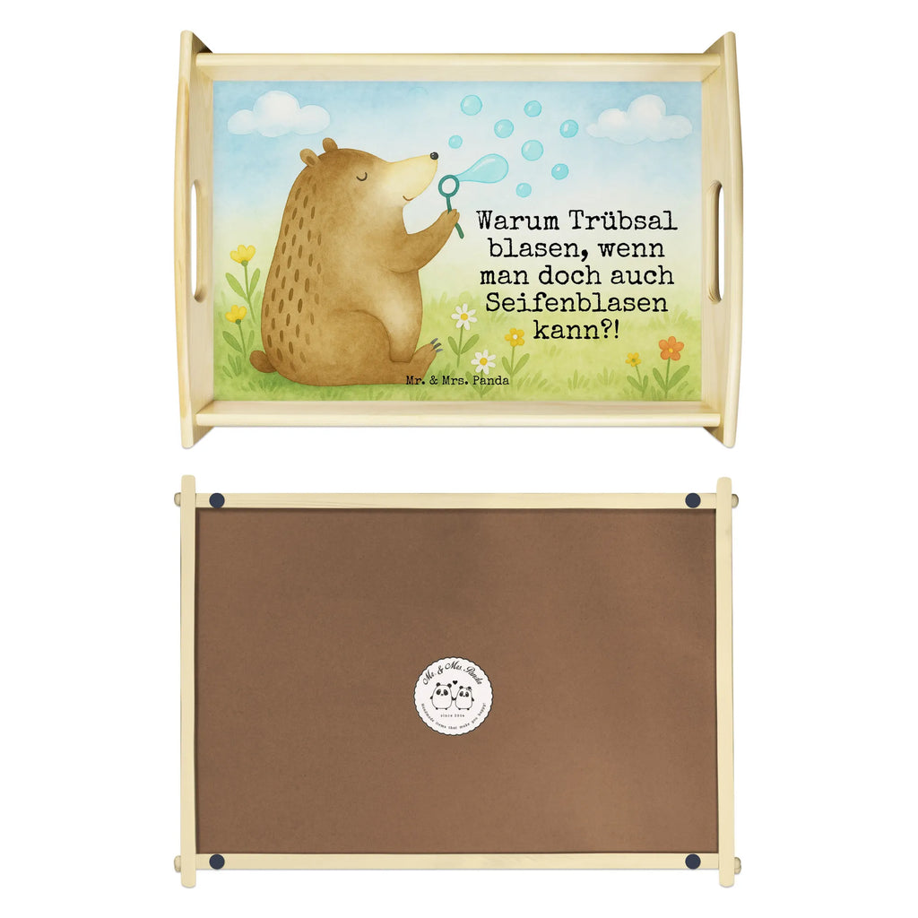 Taca serwisowa niedźwiedź bańki mydlane Design Serviertablett, Tablett, Holztablett, Küchentablett, Dekotablett, Frühstückstablett, Bär, Teddy, Teddybär, Seifenblasen Bär Lustig Sein Glücklich Traurig Happy