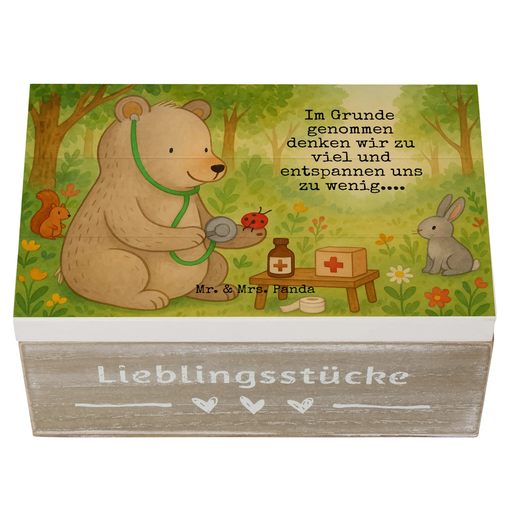 Holzkiste Bär Arzt Design Holzkiste, Kiste, Schatzkiste, Truhe, Schatulle, XXL, Erinnerungsbox, Erinnerungskiste, Dekokiste, Aufbewahrungsbox, Geschenkbox, Geschenkdose, Bär, Teddy, Teddybär, Arzt, Ärztin, Doktor, Professor, Doktorin, Professorin