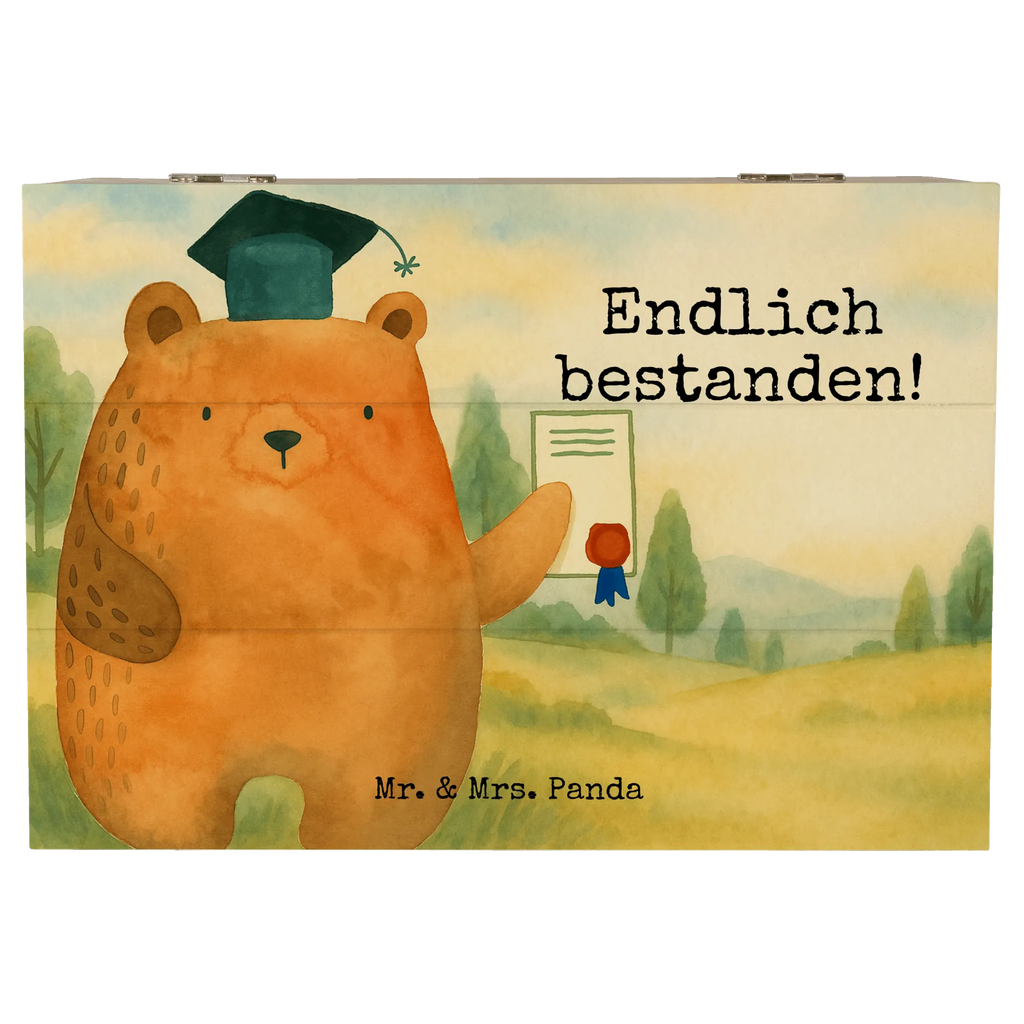 Holzkiste Bär Prüfung Design Holzkiste, Kiste, Schatzkiste, Truhe, Schatulle, XXL, Erinnerungsbox, Erinnerungskiste, Dekokiste, Aufbewahrungsbox, Geschenkbox, Geschenkdose, Bär, Teddy, Teddybär, Abitur, Prüfungen, Prüfung bestanden, Abschluss, Zeugnis, Abschlusszeugnis