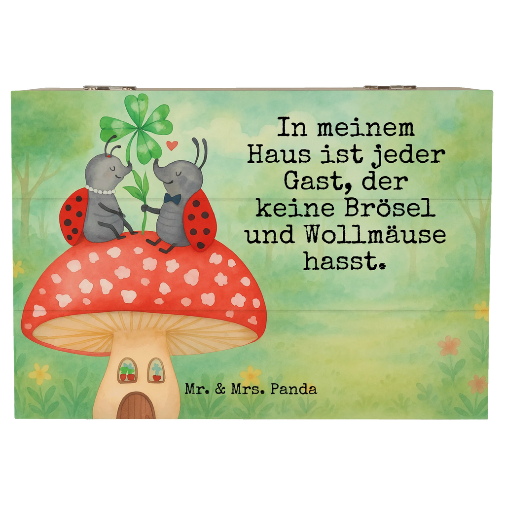 Skrzynia drewniana biedronka Muchomor Design Holzkiste, Kiste, Schatzkiste, Truhe, Schatulle, XXL, Erinnerungsbox, Erinnerungskiste, Dekokiste, Aufbewahrungsbox, Geschenkbox, Geschenkdose, Tiermotive, Gute Laune, lustige Sprüche, Tiere, Haus, Wohnung, zuhause, Fliegenpilz, Marienkäfer, Fleigenpilzhaus