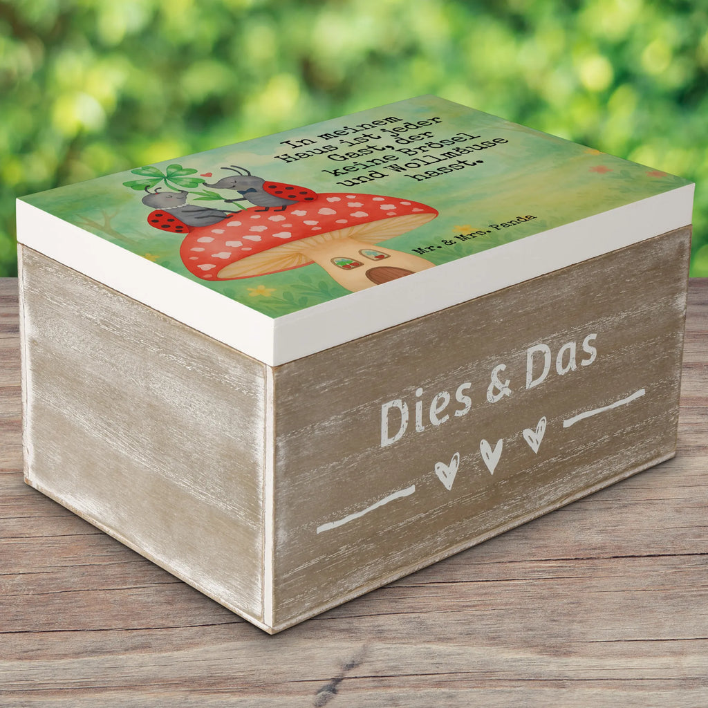 Skrzynia drewniana biedronka Muchomor Design Holzkiste, Kiste, Schatzkiste, Truhe, Schatulle, XXL, Erinnerungsbox, Erinnerungskiste, Dekokiste, Aufbewahrungsbox, Geschenkbox, Geschenkdose, Tiermotive, Gute Laune, lustige Sprüche, Tiere, Haus, Wohnung, zuhause, Fliegenpilz, Marienkäfer, Fleigenpilzhaus