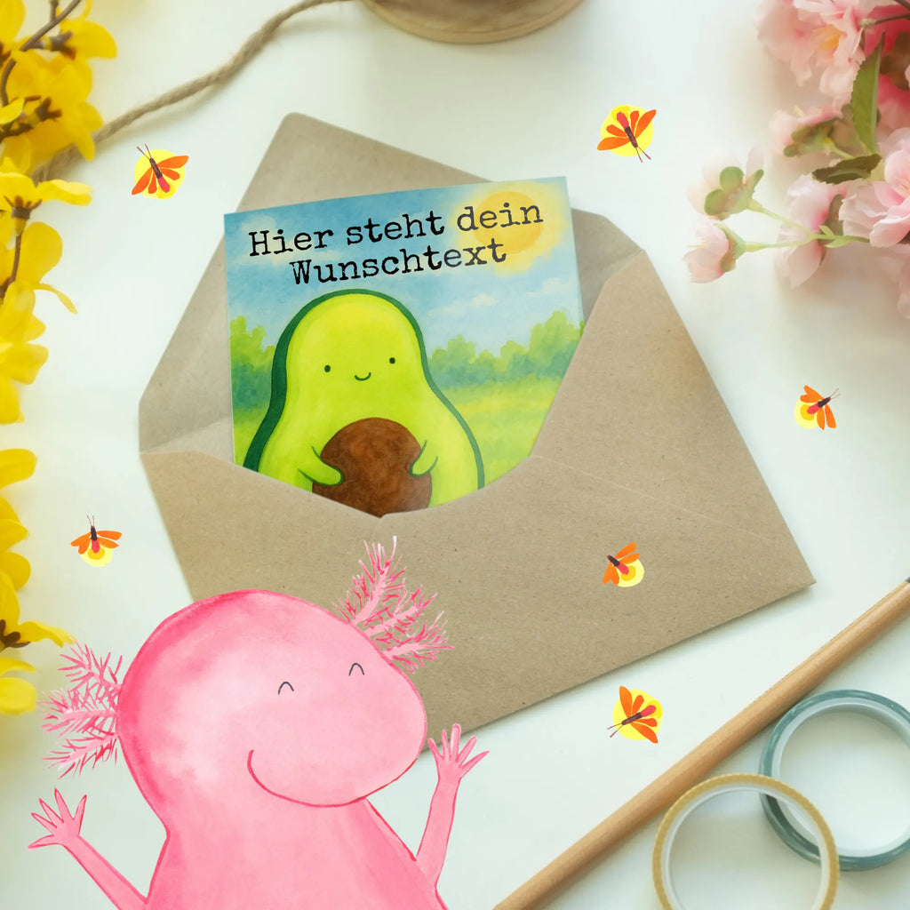 Personalisierte Grußkarte Avocado Kern Design Grußkarte mit persönlichen Nachrichten, Personalisierte Glückwunschkarte, Personalisierte Hochzeitskarte, Personalisiertere Klappkarte, Personalisierte Grußkarte, Grußkarte selber drucken, Grußkarte als Geldgeschenk, Personalisierte Geburtstagskarte, Grußkarten personalisiert, Grußkarte selbst gestalten, Grußkarte mit Namen, Personalisierte Einladungskarte, Personalisierte Karte, Avocado, Veggie, Vegan, Gesund, Pflanze, Kern, Avocadokern, Avokado, Spruch Leben