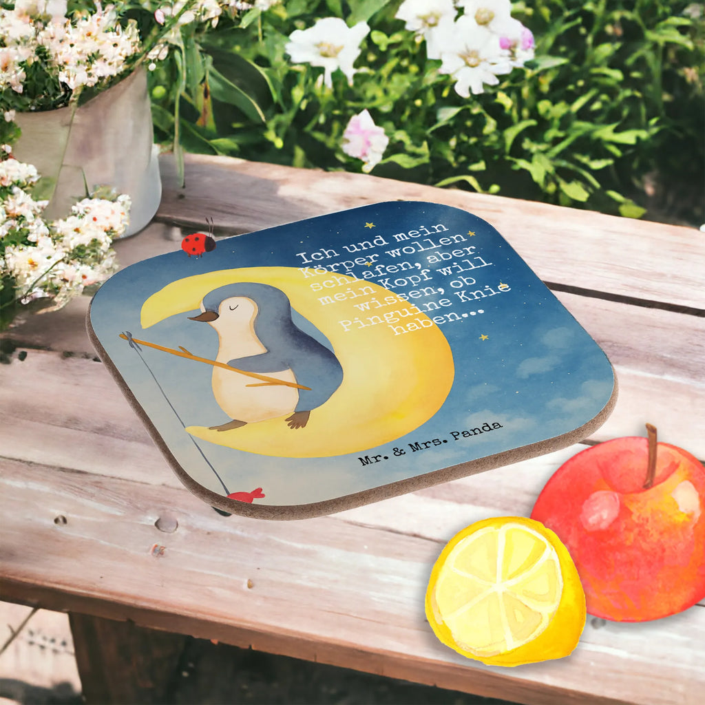 Square coaster Penguin moon Design Untersetzer, Bierdeckel, Glasuntersetzer, Untersetzer Gläser, Getränkeuntersetzer, Untersetzer aus Holz, Untersetzer für Gläser, Korkuntersetzer, Untersetzer Holz, Holzuntersetzer, Tassen Untersetzer, Untersetzer Design, Pinguin, Pinguine, Spruch, schlafen, Nachtruhe, Einschlafen, Schlafzimmer, Schlafstörungen, Gästezimmer