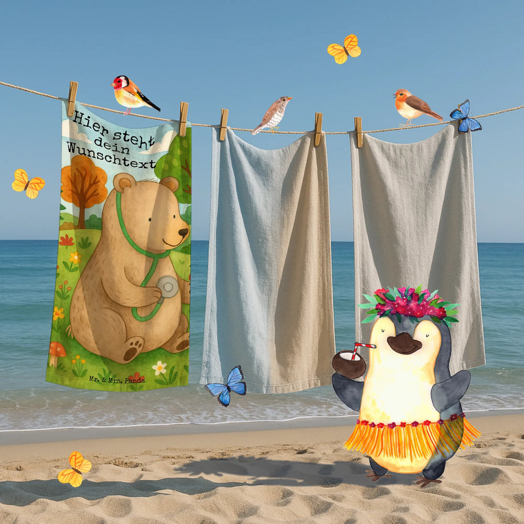 Personalisiertes Badehandtuch Bär Arzt Design Personalisiertes Badetuch, Duschtuch mit Namen, Strandtuch mit Namen, Badetuch mit Namen, Kinder Handtuch mit Namen, Saunatuch mit Namen, Personalisiertes Handtuch, Bär, Teddy, Teddybär, Professorin, Ärztin, Arzt, Professor, Doktor, Doktorin