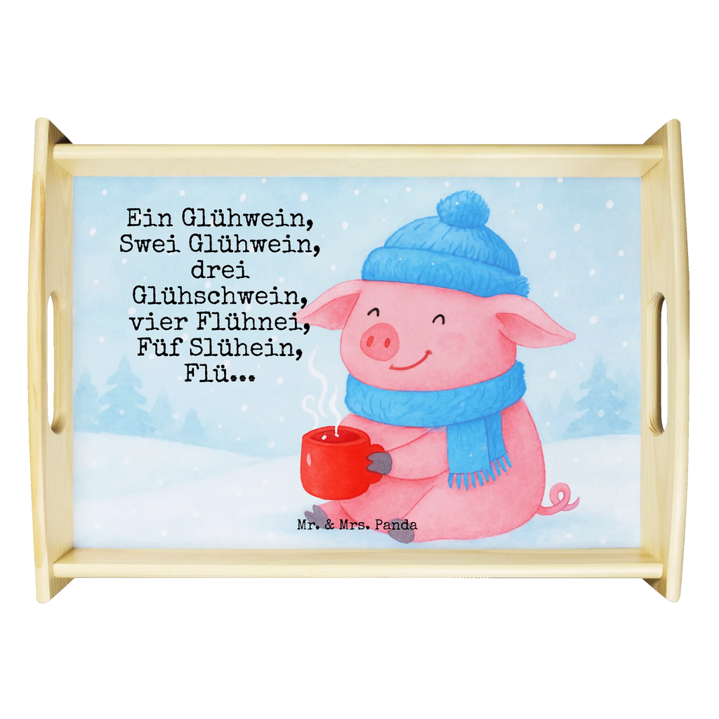 Serviertablett Schweinchen Glühwein Design Serviertablett, Tablett, Holztablett, Küchentablett, Dekotablett, Frühstückstablett, Winter, Weihnachten, Weihnachtsdeko, Nikolaus, Advent, Heiligabend, Wintermotiv, Glühwein, Betrunken, Weihnachtsmarkt, Spruch