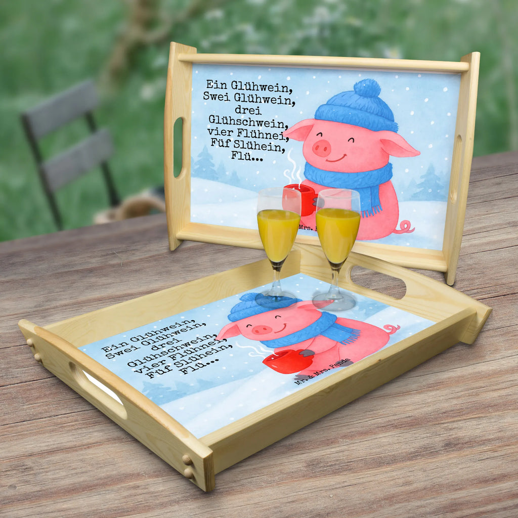 Serviertablett Schweinchen Glühwein Design Serviertablett, Tablett, Holztablett, Küchentablett, Dekotablett, Frühstückstablett, Winter, Weihnachten, Weihnachtsdeko, Nikolaus, Advent, Heiligabend, Wintermotiv, Glühwein, Betrunken, Weihnachtsmarkt, Spruch