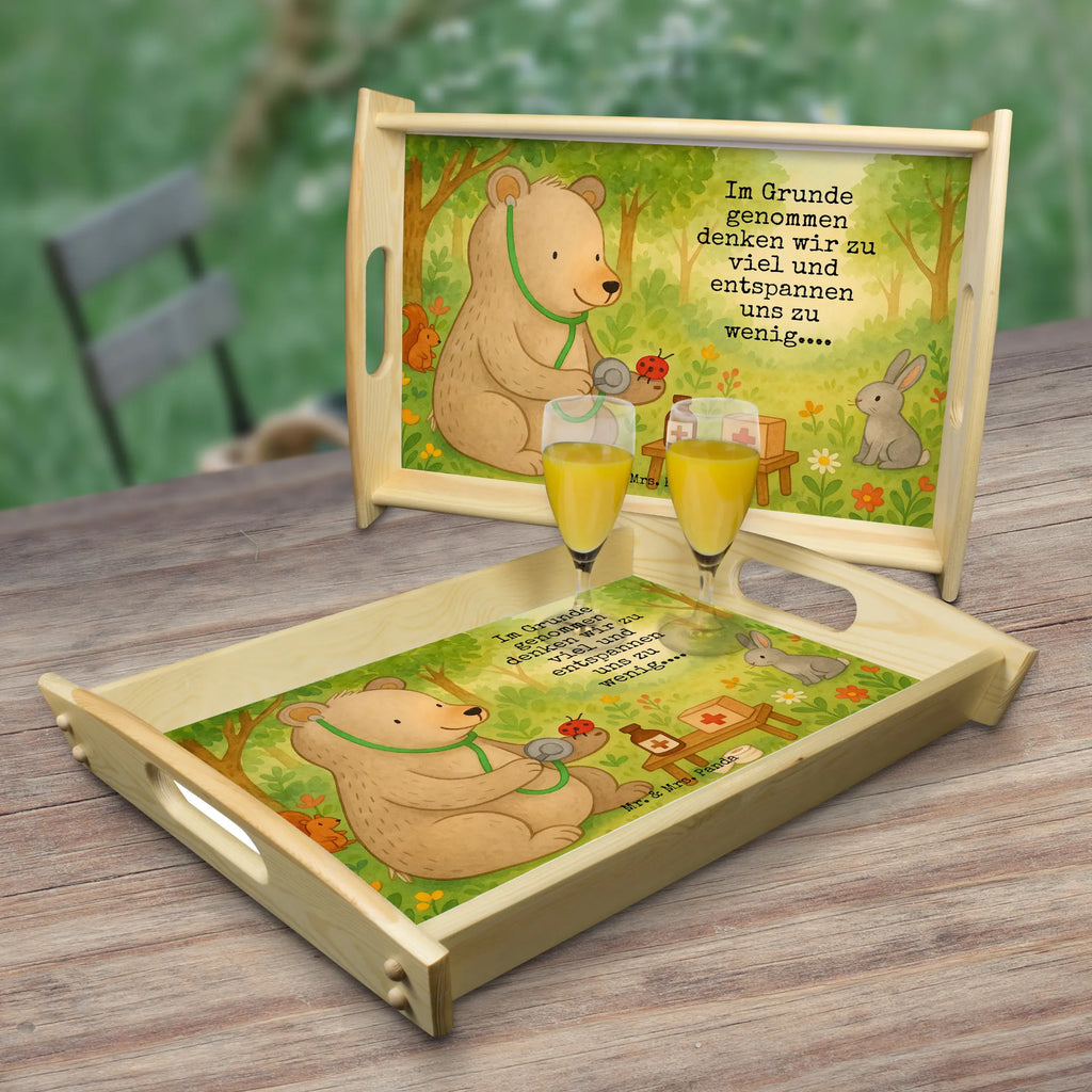 Serving tray bear Physician Design Serviertablett, Tablett, Holztablett, Küchentablett, Dekotablett, Frühstückstablett, Bär, Teddy, Teddybär, Arzt, Ärztin, Doktor, Professor, Doktorin, Professorin