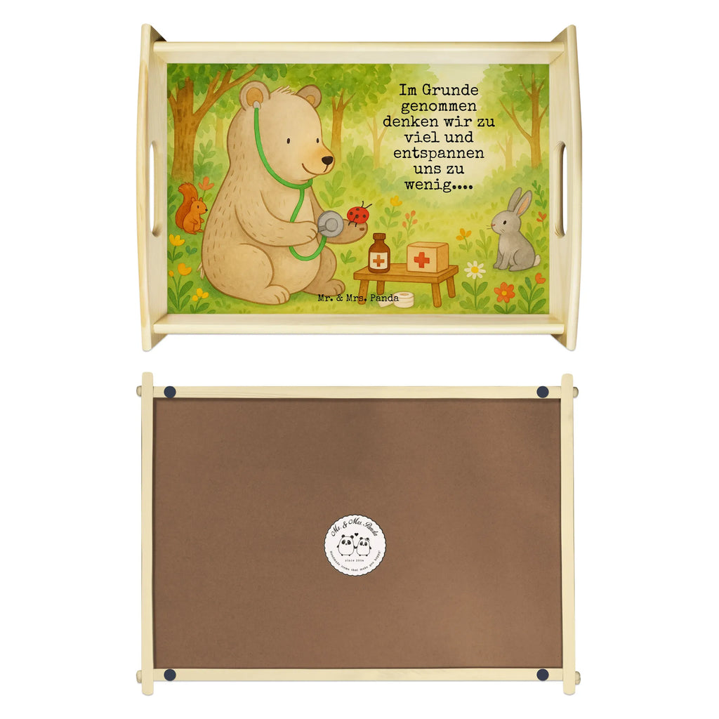 Serving tray bear Physician Design Serviertablett, Tablett, Holztablett, Küchentablett, Dekotablett, Frühstückstablett, Bär, Teddy, Teddybär, Arzt, Ärztin, Doktor, Professor, Doktorin, Professorin