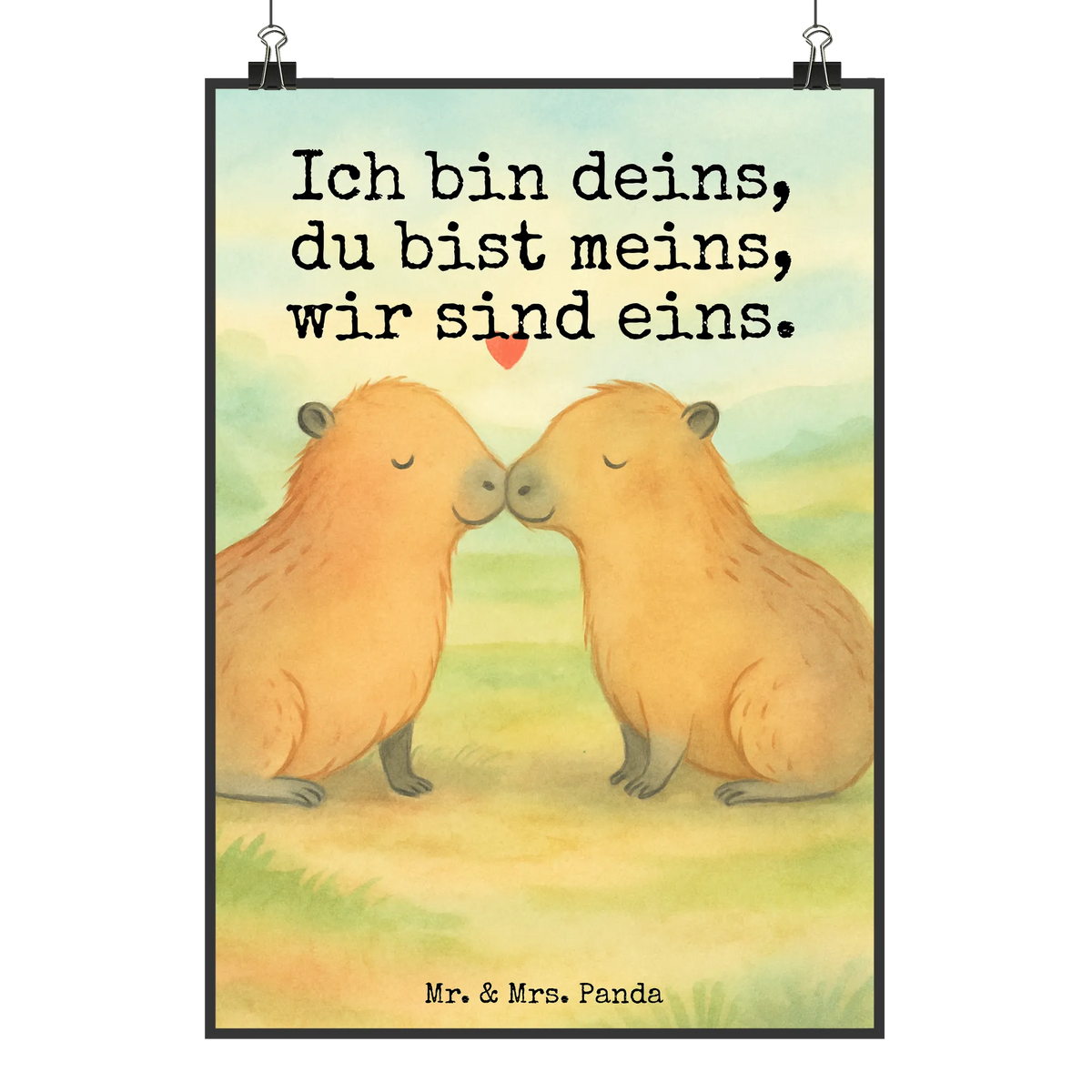 Plakat kapibara miłość Design zabawne powiedzonka, zwierzęta, dobra energia, Motywy zwierzęce
