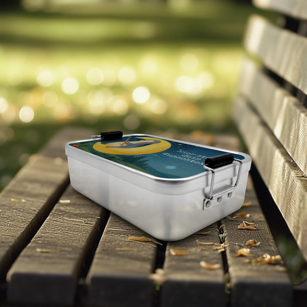 Personalisierte Metall Brotdose Pinguin Mond Design Brotbox, Geschenk mit Namen, Brotbox mit Namen, Schule, Uni, Brotdose, Brotdose mit Namen, Kindergarten, Pinguin, Nachtruhe, Spruch, Einschlafen, Pinguine, Schlafzimmer, Gästezimmer, schlafen, Schlafstörungen