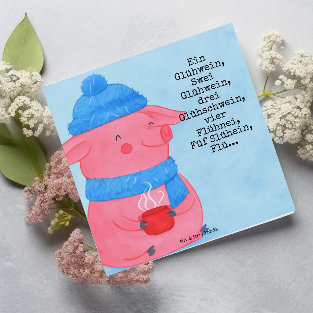 Deluxe Karte Schweinchen Glühwein Design Karte, Grußkarte, Klappkarte, Einladungskarte, Glückwunschkarte, Hochzeitskarte, Geburtstagskarte, Hochwertige Grußkarte, Hochwertige Klappkarte, Winter, Weihnachten, Weihnachtsdeko, Nikolaus, Advent, Heiligabend, Wintermotiv, Glühwein, Betrunken, Weihnachtsmarkt, Spruch