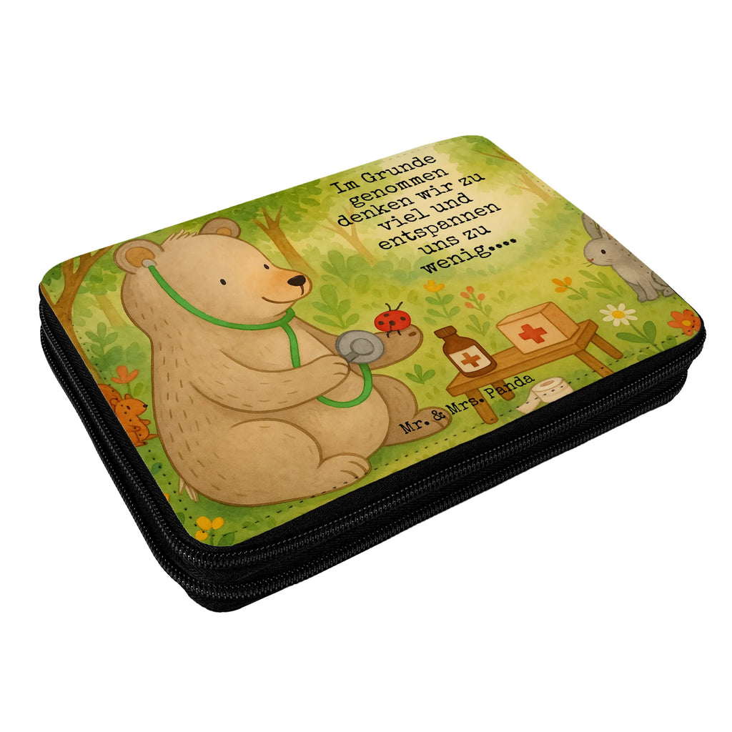 Leather folder bear Physician Design Federmappe, Stiftetasche, Stifte Etui, Schule, Einschulung, Geschenk, Kind, Schüler, Schülerin, Stifterolle, Federmäppchen, Motiv, Grundschule, Federmäppchen bedruckt, Büro Stifte Etui, Bestückte Federmappe, Kinder Federmappe, Federmappe Einschulung, Bär, Teddy, Teddybär, Arzt, Ärztin, Doktor, Professor, Doktorin, Professorin