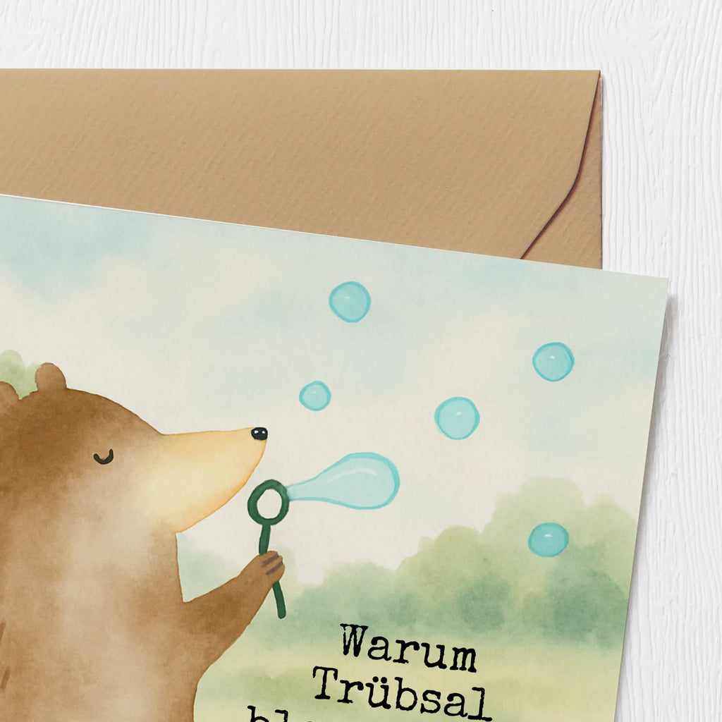 Karta Deluxe niedźwiedź bańki mydlane Design Karte, Grußkarte, Klappkarte, Einladungskarte, Glückwunschkarte, Hochzeitskarte, Geburtstagskarte, Hochwertige Grußkarte, Hochwertige Klappkarte, Bär, Teddy, Teddybär, Seifenblasen Bär Lustig Sein Glücklich Traurig Happy