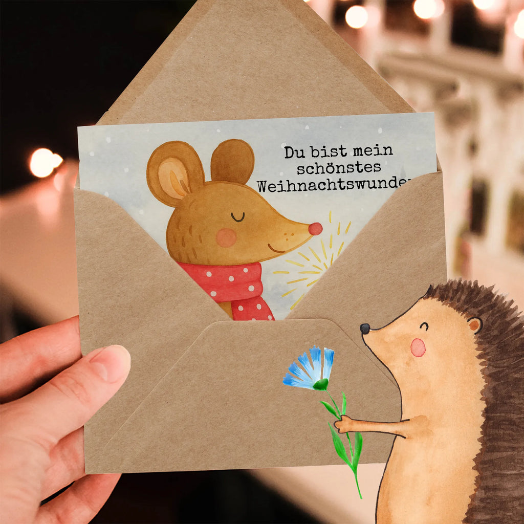 Deluxe Karte Maus Weihnachten Design Karte, Grußkarte, Klappkarte, Einladungskarte, Glückwunschkarte, Hochzeitskarte, Geburtstagskarte, Hochwertige Grußkarte, Hochwertige Klappkarte, Winter, Weihnachten, Weihnachtsdeko, Nikolaus, Advent, Heiligabend, Wintermotiv, Frohe Weihnachten, Weihnachtsgruß, Weihnachtsmotiv, Maus, Mäuschen, Weihnachtswunder