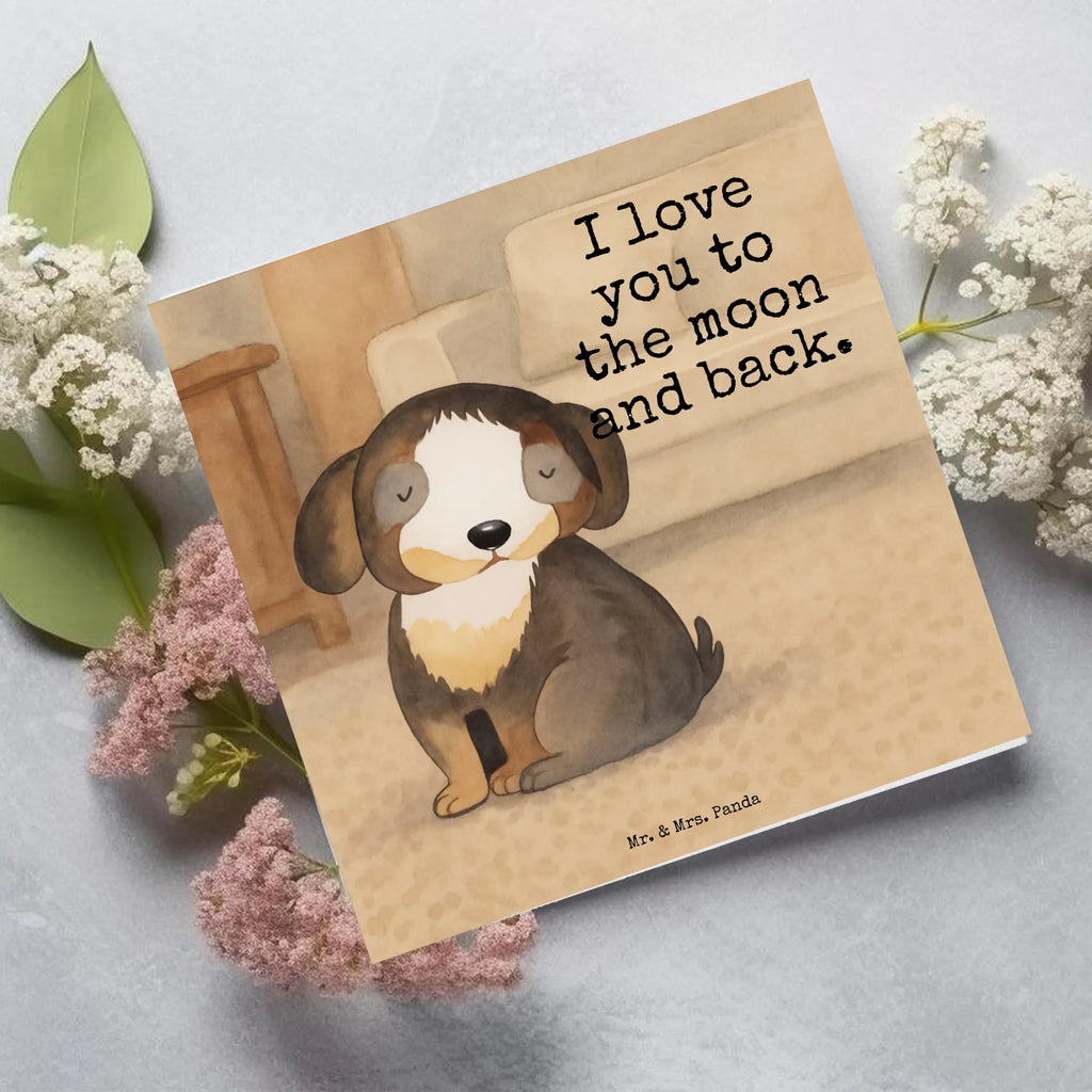 Deluxe Card Dog Relax Design Karte, Grußkarte, Klappkarte, Einladungskarte, Glückwunschkarte, Hochzeitskarte, Geburtstagskarte, Hochwertige Grußkarte, Hochwertige Klappkarte, Hund, Hundemotiv, Haustier, Hunderasse, Tierliebhaber, Hundebesitzer, Sprüche, schwarzer Hund, Hundeliebe, Liebe, Hundeglück