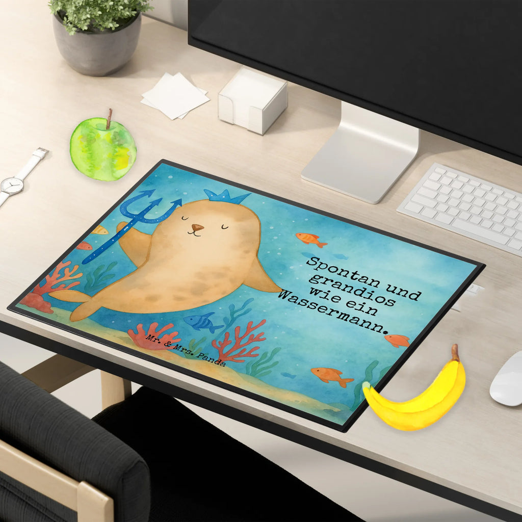 Desk pad Star sign Aquarius Design Schreibtischunterlage Groß, Bürobedarf, Schreibtisch Unterlagen, Schreibunterlage, Schreibtischauflage, Büroartikel, Schreibwaren, Tierkreiszeichen, Sternzeichen, Horoskop, Astrologie, Aszendent, Wassermann Sternzeichen, Meer Geschenk, Geburtstag Januar, Geburtstag Februar, Meermann, Nix, Wassermann Geschenk, Geschenk Januar, Geschenk Februar