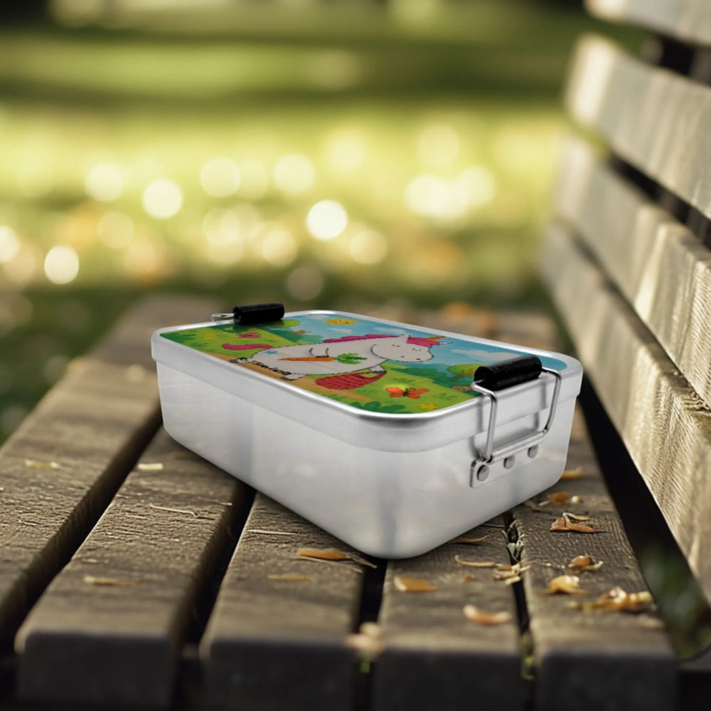 Metalowy lunchbox Jednorożec Wegański Design Brotbox, Brotdose, Einhorn, Einhörner, Einhorn Deko, Unicorn, Veganismus, vegan, Veganer, Gesund leben, Gesund essen, Rohkost, Vegetariar