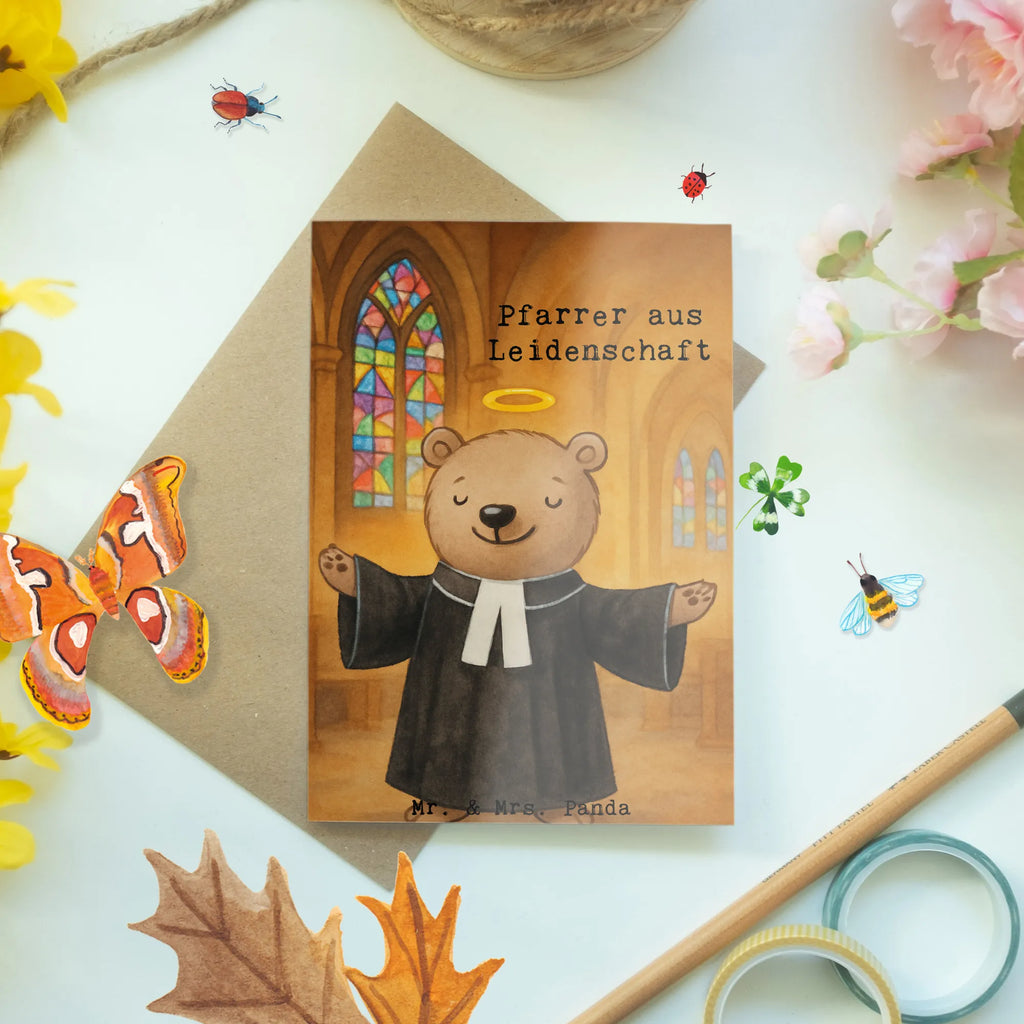 Grußkarte Pfarrer Leidenschaft Design Karte, Einladungskarte, Ansichtskarten, Klappkarte, Geburtstagskarte, Hochzeitskarte, Glückwunschkarte, Grußkarte, Beruf, Ausbildung, Jubiläum, Abschied, Rente, Kollege, Kollegin, Geschenk, Schenken, Arbeitskollege, Mitarbeiter, Firma, Danke, Dankeschön, Kirche, Diener Gottes<br />Geistlicher, Theologe, Prediger<br />Priester, Pfarrer, Pastor