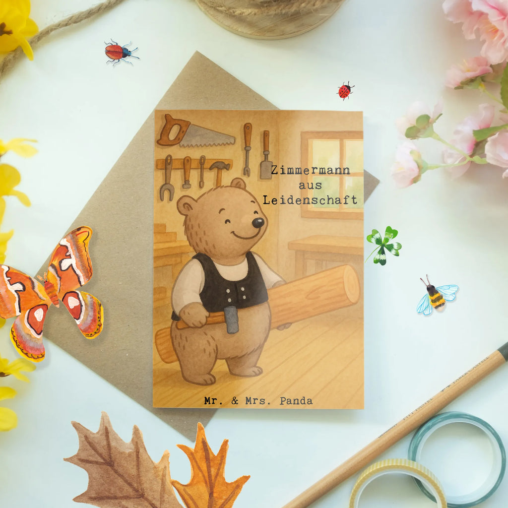 Grußkarte Zimmermann Leidenschaft Design Klappkarte, Ansichtskarten, Karte, Glückwunschkarte, Grußkarte, Einladungskarte, Geburtstagskarte, Hochzeitskarte, Beruf, Ausbildung, Jubiläum, Abschied, Rente, Kollege, Kollegin, Geschenk, Schenken, Arbeitskollege, Mitarbeiter, Firma, Danke, Dankeschön