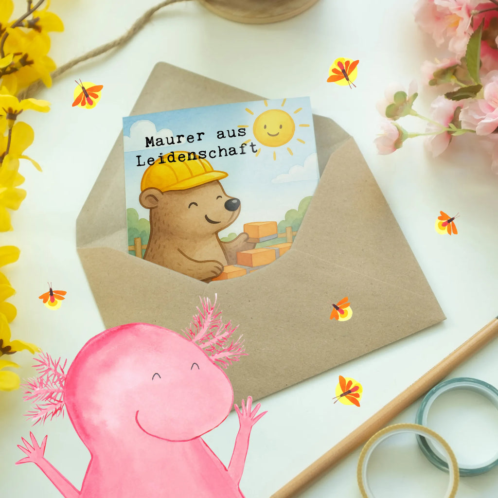 Grußkarte Maurer Leidenschaft Design Grußkarte, Karte, Glückwunschkarte, Geburtstagskarte, Klappkarte, Ansichtskarten, Einladungskarte, Hochzeitskarte, Beruf, Ausbildung, Jubiläum, Abschied, Rente, Kollege, Kollegin, Geschenk, Schenken, Arbeitskollege, Mitarbeiter, Firma, Danke, Dankeschön, Maurerbetrieb, Gesellenprüfung, Maurer, Maurermeister, Handwerker