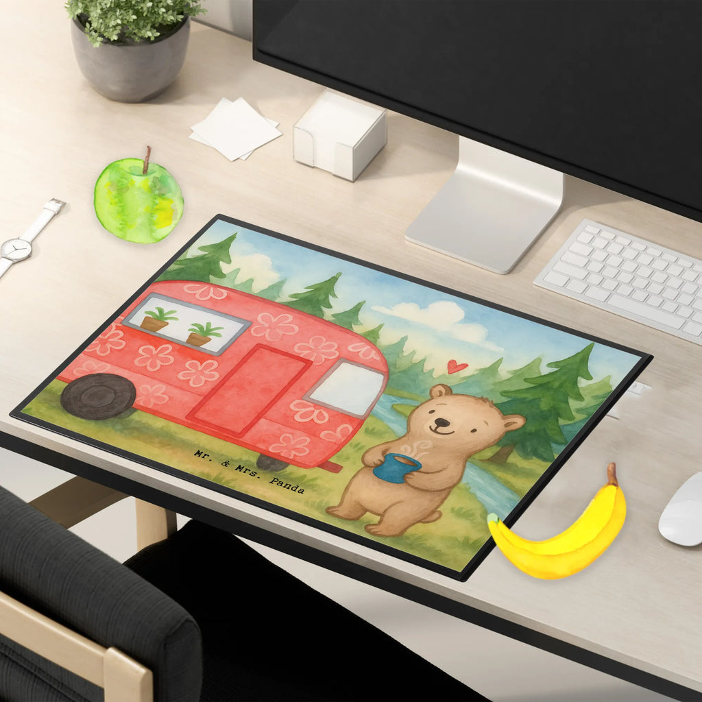 Schreibtischunterlage Bär Camper Design Schreibwaren, Schreibtischauflage, Bürobedarf, Schreibtisch Unterlagen, Büroartikel, Schreibtischunterlage Groß, Schreibunterlage, Geschenk, Sport, Sportart, Hobby, Schenken, Danke, Dankeschön, Auszeichnung, Gewinn, Sportler, Wohnmobil, Campen, Zelten, Roadtrip, Campingplatz, Urlaub, Camper