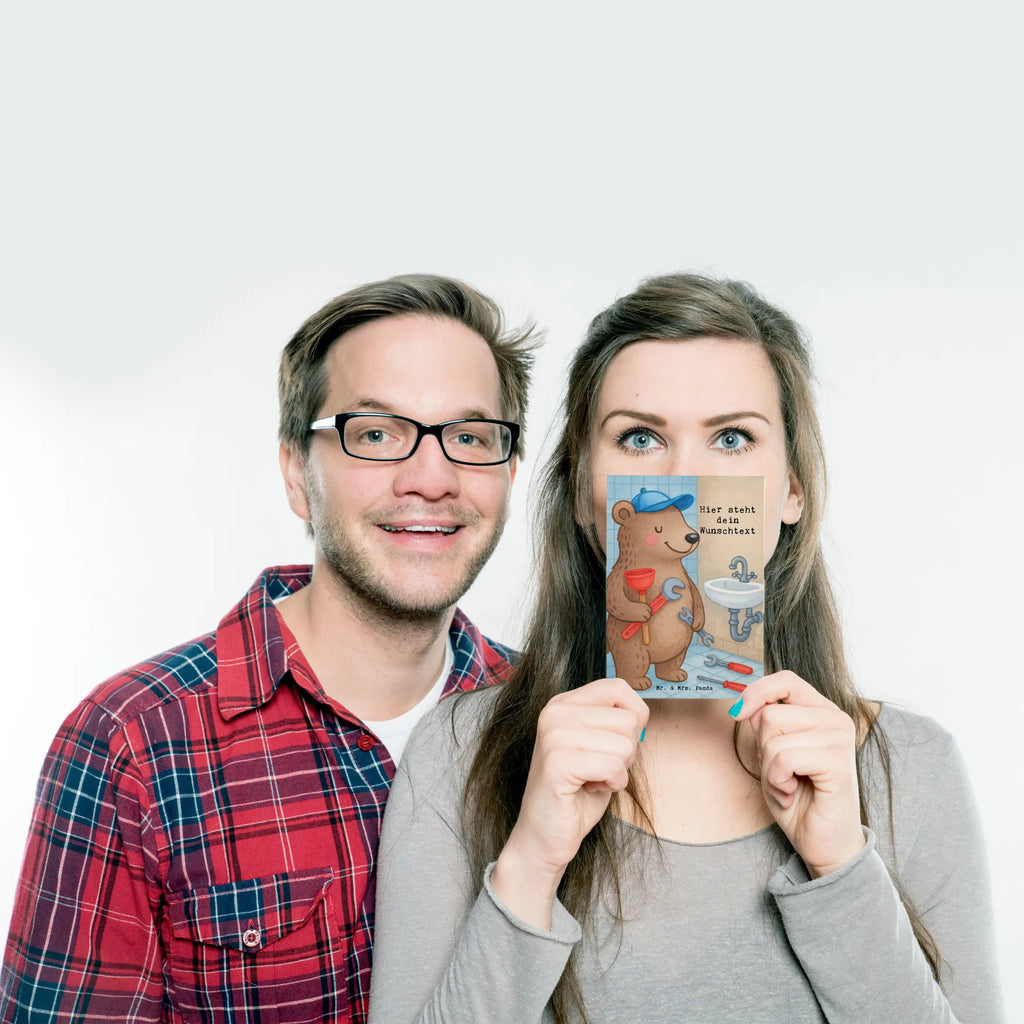 Personalisierte Postkarte Klempner Leidenschaft Design Karte mit Namen, Geschenkkarte mit Wunschtext, Grußkarte mit Wunschtext, Grußkarte mit Namen, Geschenkkarte mit Namen, Postkarte mit Wunschtext, Ansichtskarte mit Wunschtext, Karte mit Wunschtext, Ansichtskarte mit Namen, Postkarte bedrucken, Einladung mit Namen, Einladung mit Wunschtext, Postkarte personalisierbar, Postkarte mit Namen, Beruf, Ausbildung, Jubiläum, Abschied, Rente, Kollege, Kollegin, Geschenk, Schenken, Arbeitskollege, Mitarbeiter, Firma, Danke, Dankeschön, Fachbetrieb, Gesellenprüfung, Bauklempner, Sanitärinstallationen, Meister, Handwerker, Installateur, Klempner