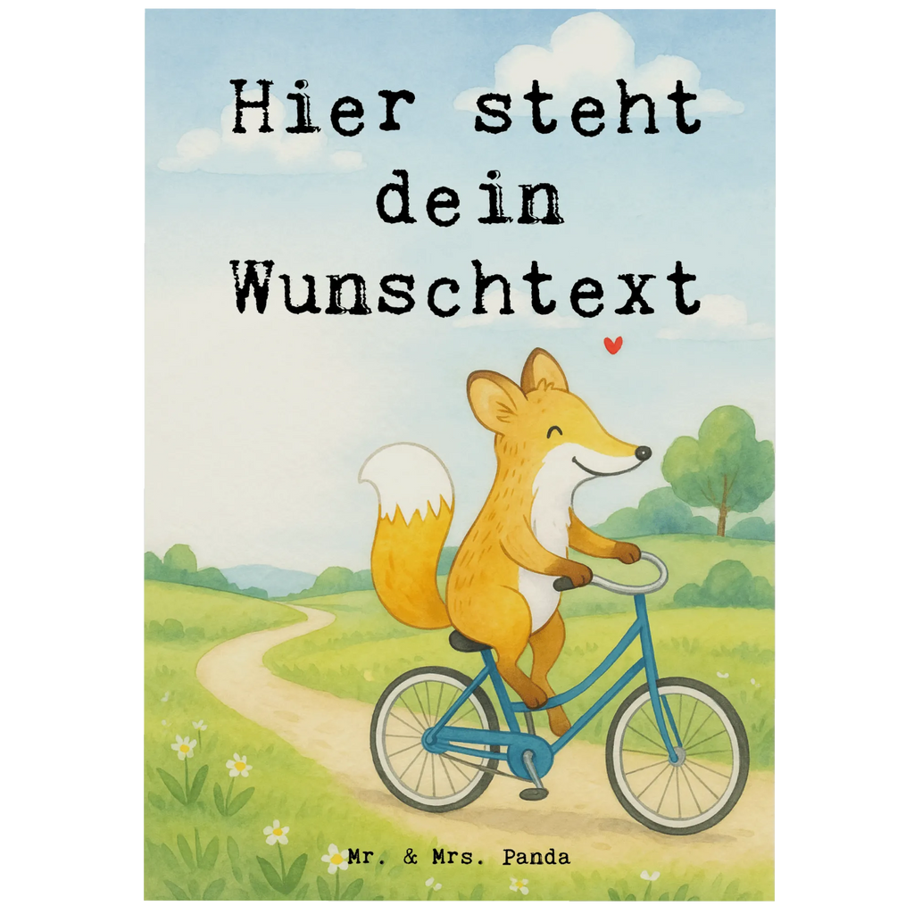 Personalisierte Postkarte Fuchs Fahrrad fahren Design, Radsport