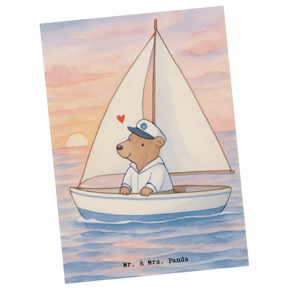Postkarte Bär Segeln Design Ansichtskarte, Postkarte, Geburtstagskarte, Einladungskarte, Ansichtskarten, Karte, Dankeskarte, Grußkarte, Einladungskarten Geburtstag, Geschenkkarte, Einladung Geburtstag, Einladung, Geschenk, Sport, Sportart, Hobby, Schenken, Danke, Dankeschön, Auszeichnung, Gewinn, Sportler, Segelboot, Yachtclub, segeln, Segelschule, Segeltörn