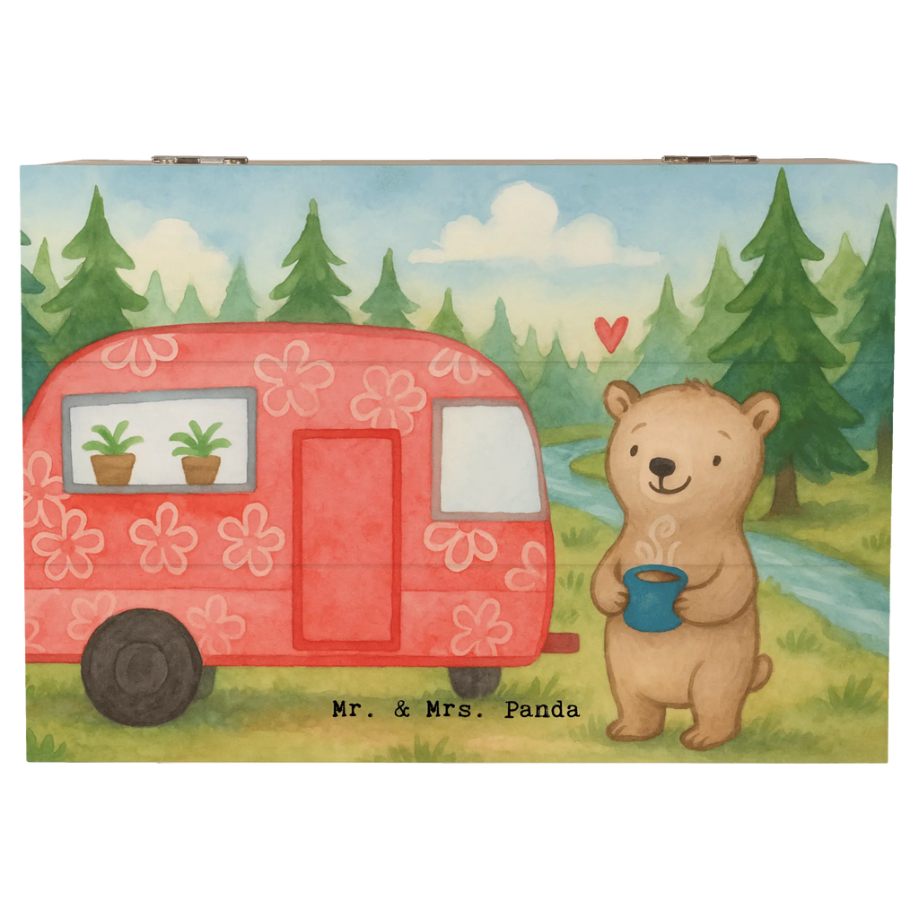 Holzkiste Bär Camper Design Aufbewahrungsbox, XXL, Schatzkiste, Erinnerungsbox, Holzkiste, Geschenkbox, Kiste, Truhe, Dekokiste, Schatulle, Geschenkdose, Erinnerungskiste, Geschenk, Sport, Sportart, Hobby, Schenken, Danke, Dankeschön, Auszeichnung, Gewinn, Sportler, Roadtrip, Camper, Campen, Campingplatz, Zelten, Urlaub, Wohnmobil