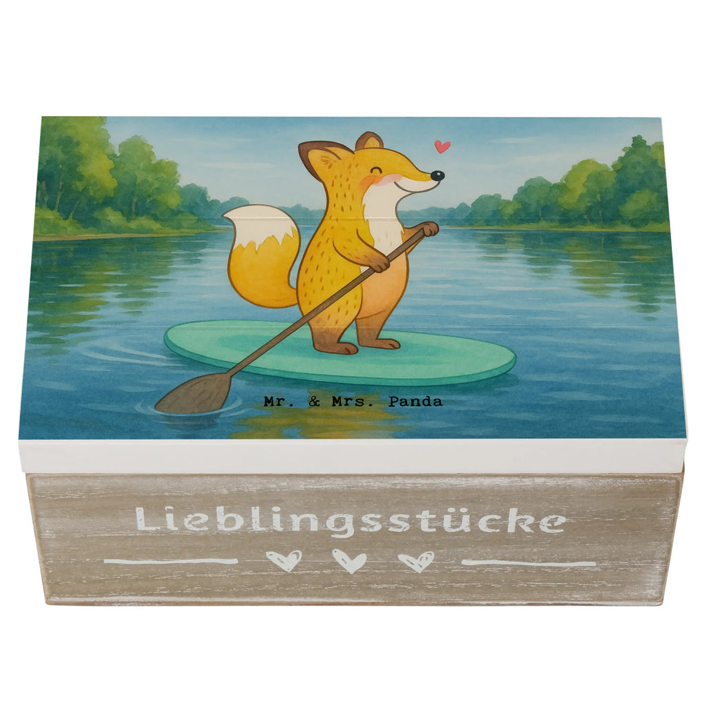Holzkiste Fuchs Stand Up Paddling Design Erinnerungsbox, Geschenkbox, XXL, Dekokiste, Aufbewahrungsbox, Kiste, Geschenkdose, Erinnerungskiste, Truhe, Holzkiste, Schatzkiste, Schatulle, Geschenk, Sport, Sportart, Hobby, Schenken, Danke, Dankeschön, Auszeichnung, Gewinn, Sportler, Stand up paddle, SUB, subben, Stand Up Paddling, Paddle Boarding